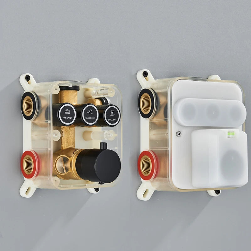 Shinesia Thermostatic Concealed LED Rainfall Shower System With Remote Control