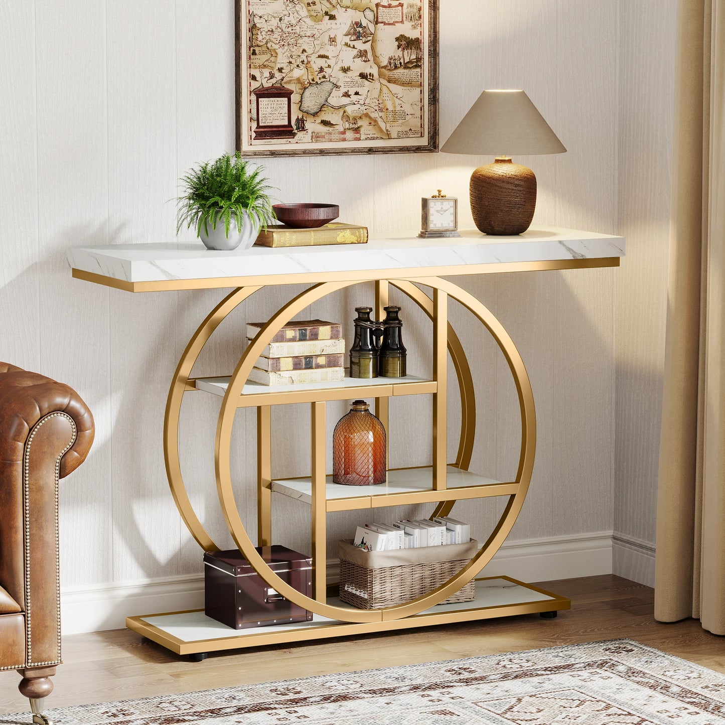 Tribesigns Four-Tier Industrial Console Table For Entryway