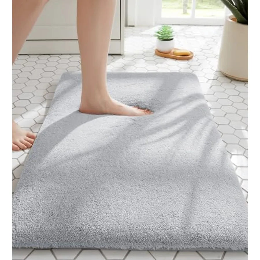 Plush Memory Foam Bath Mat Non Slip Quick Dry Absorbent