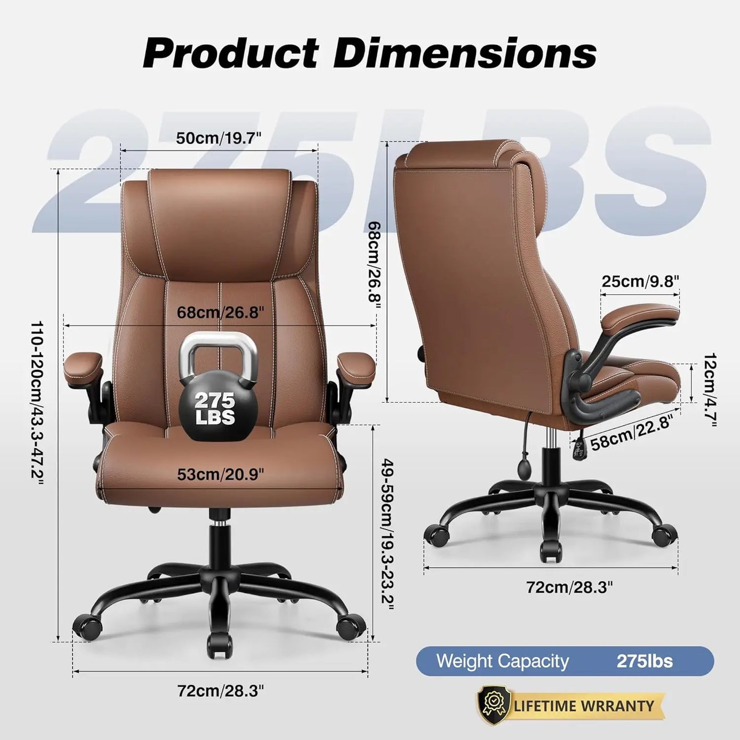Ergonomic Faux Leather Office Chair With Adjustable Lumbar Support