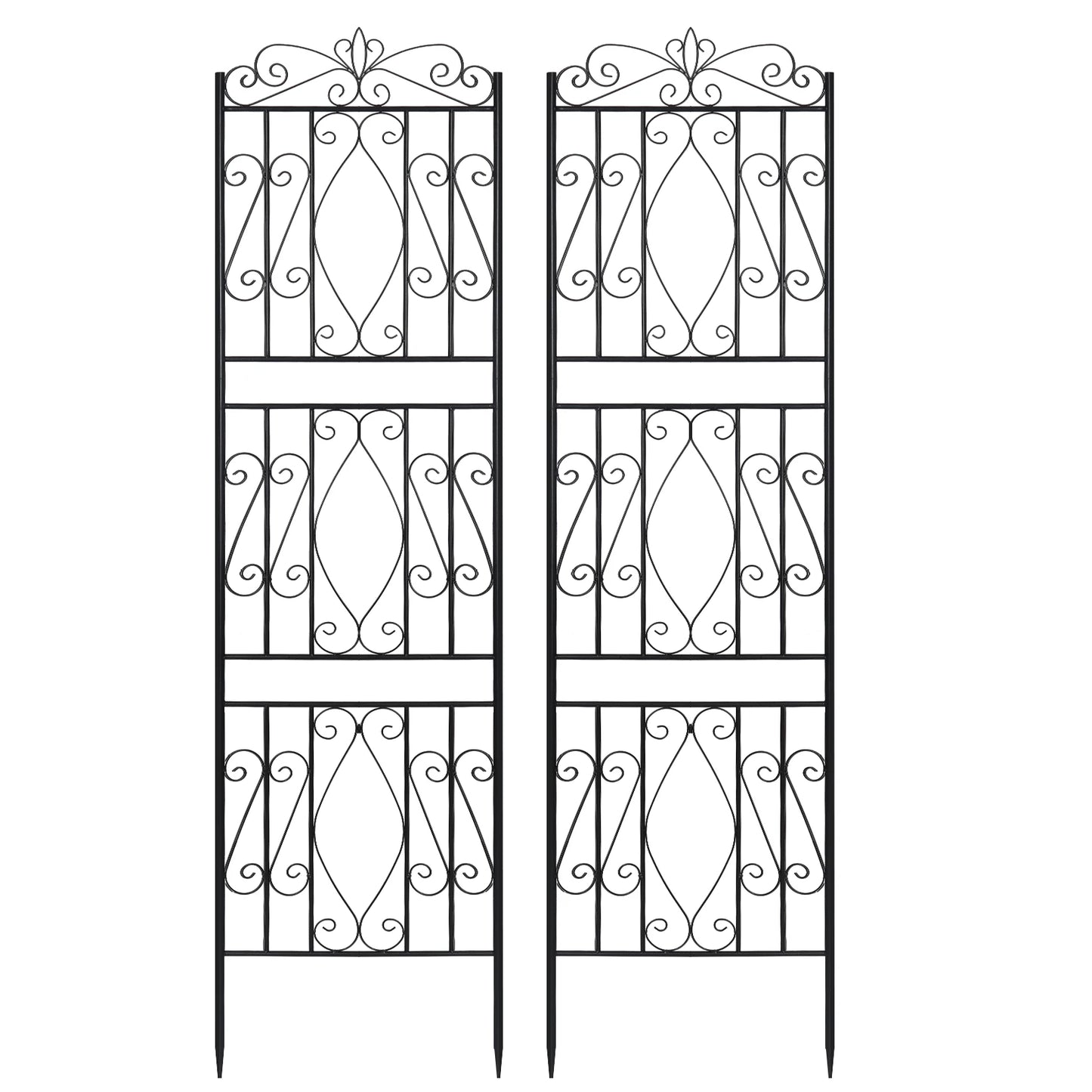 Rustproof Tall Garden Trellis for Climbing Plants Metal Plant Support Fence