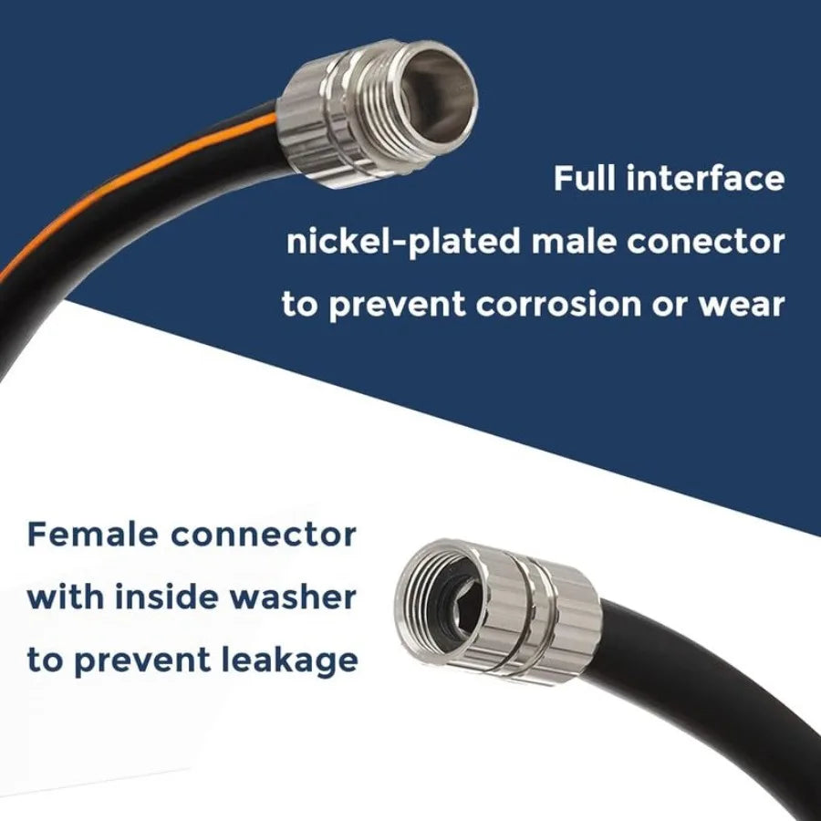 Garden Hose 5/8 Custom Length Heavy Duty No Kink Flexible Rubber Garden Hose Leakproof Water Hose 600 Burst PSI 50ft Male to Fe