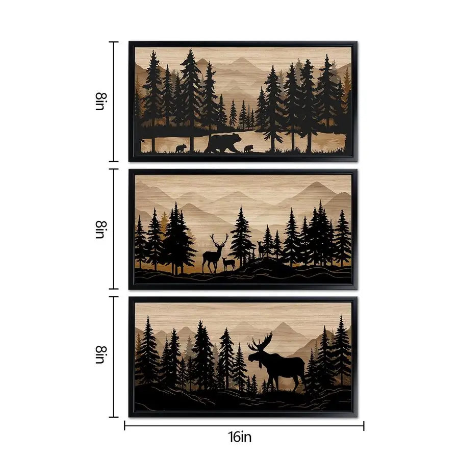 Bear Moose Deer Wall Art Rustic Cabin Decor Living Room