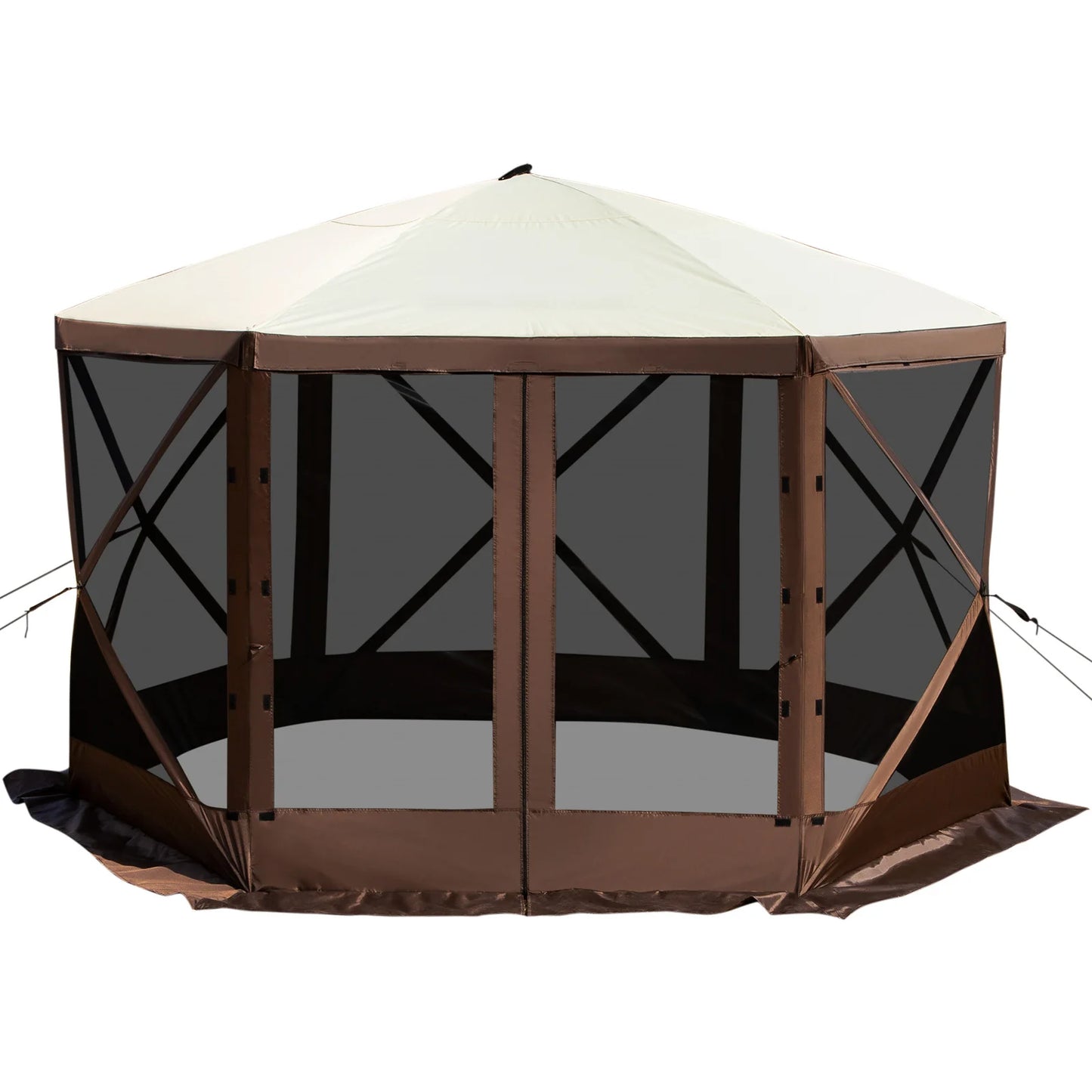 SucceBuy Pop Up Camping Gazebo Tent 6 Sided Sun Shelter