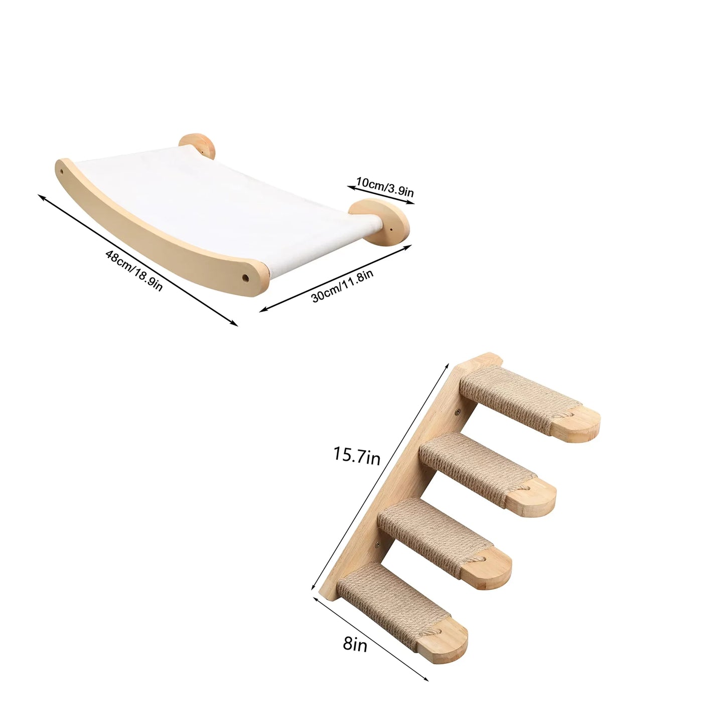 CWV Cat Hammock And Stairway Wall Mounted Scratching Furniture