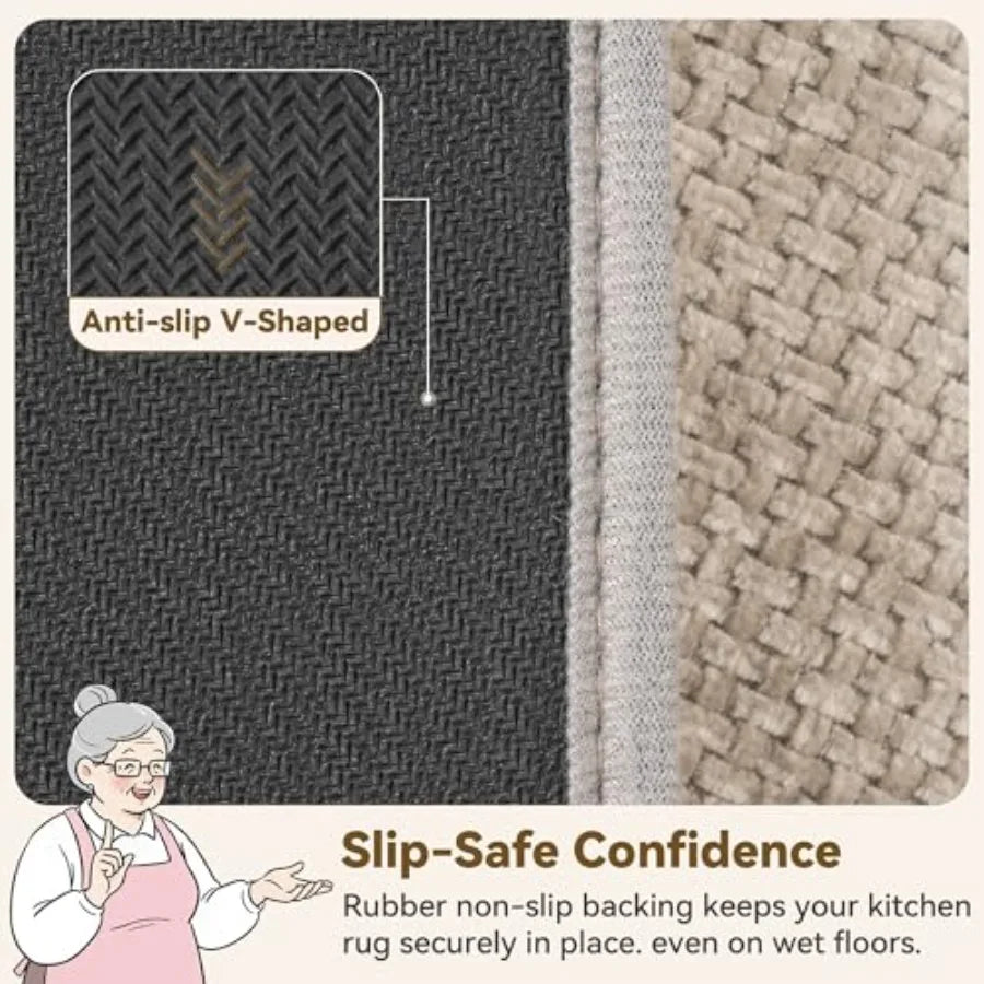Soft Chenille Non Slip Absorbent Quick Dry Bathroom Mat