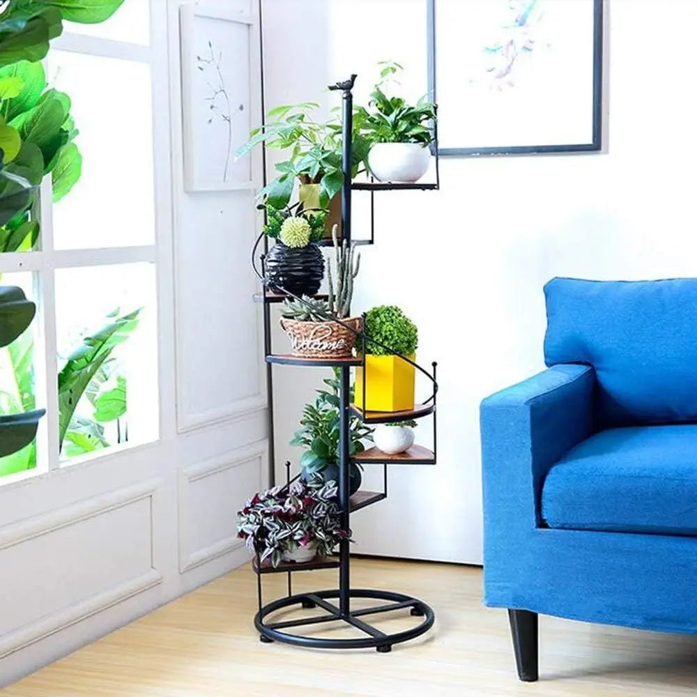 Floating Shelves 8 Tier Metal Spiral Staircase Design Display Holders