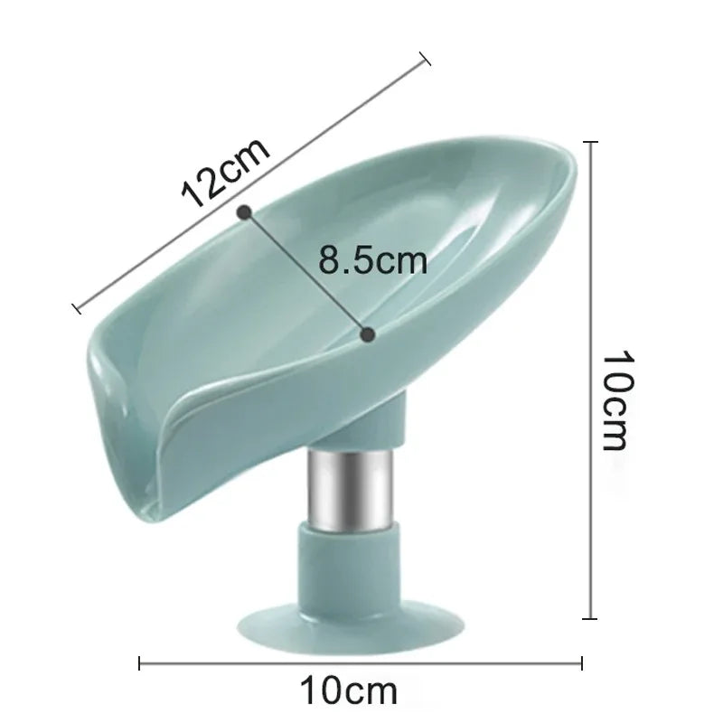 Leaf Shape Self Draining Soap Holder With Suction Cup