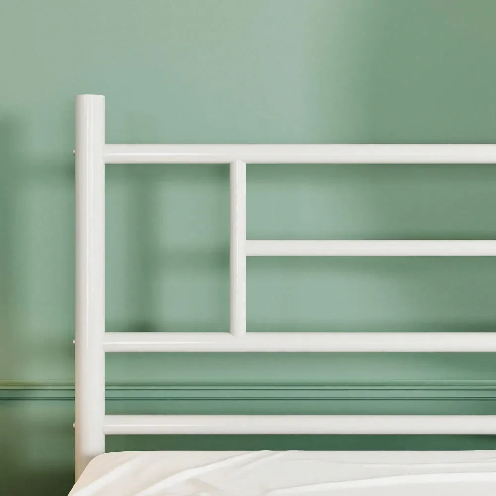 14 Inch Twin Full Queen King Size Metal Bed Frame With IronArt Headboard And Footboard, Under Bed Storage Space, Platform Bed W
