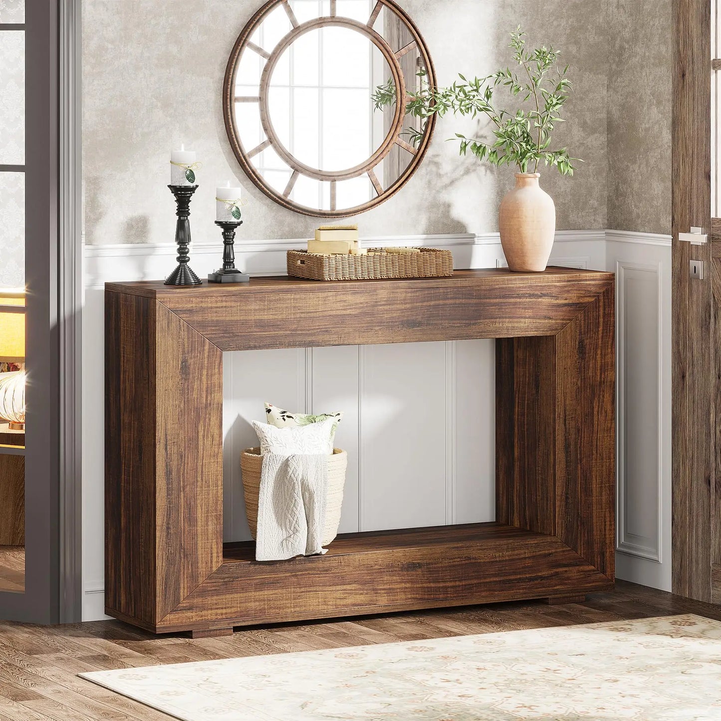 Tribesigns Farmhouse Console Table With Storage For Entryway And Living Room