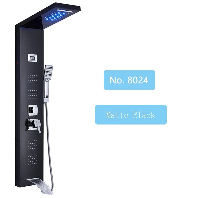 Shinesia LED Shower Panel With Rainfall And Massage Jets
