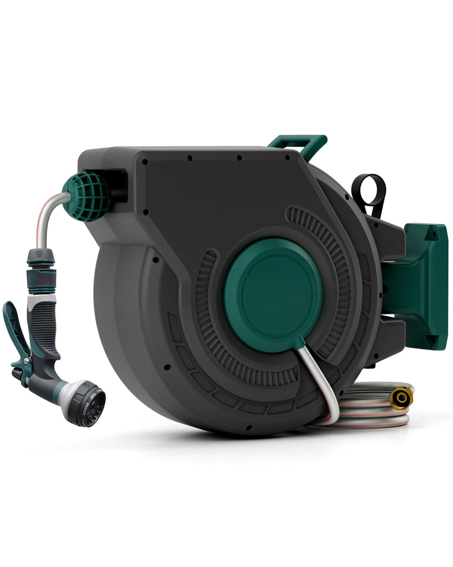 Retractable Garden Hose Reel 1/2 Inch x 130 ft, Super Heavy Duty, Any Length Lock, Slow Return System, Wall Mounted and 180 Deg