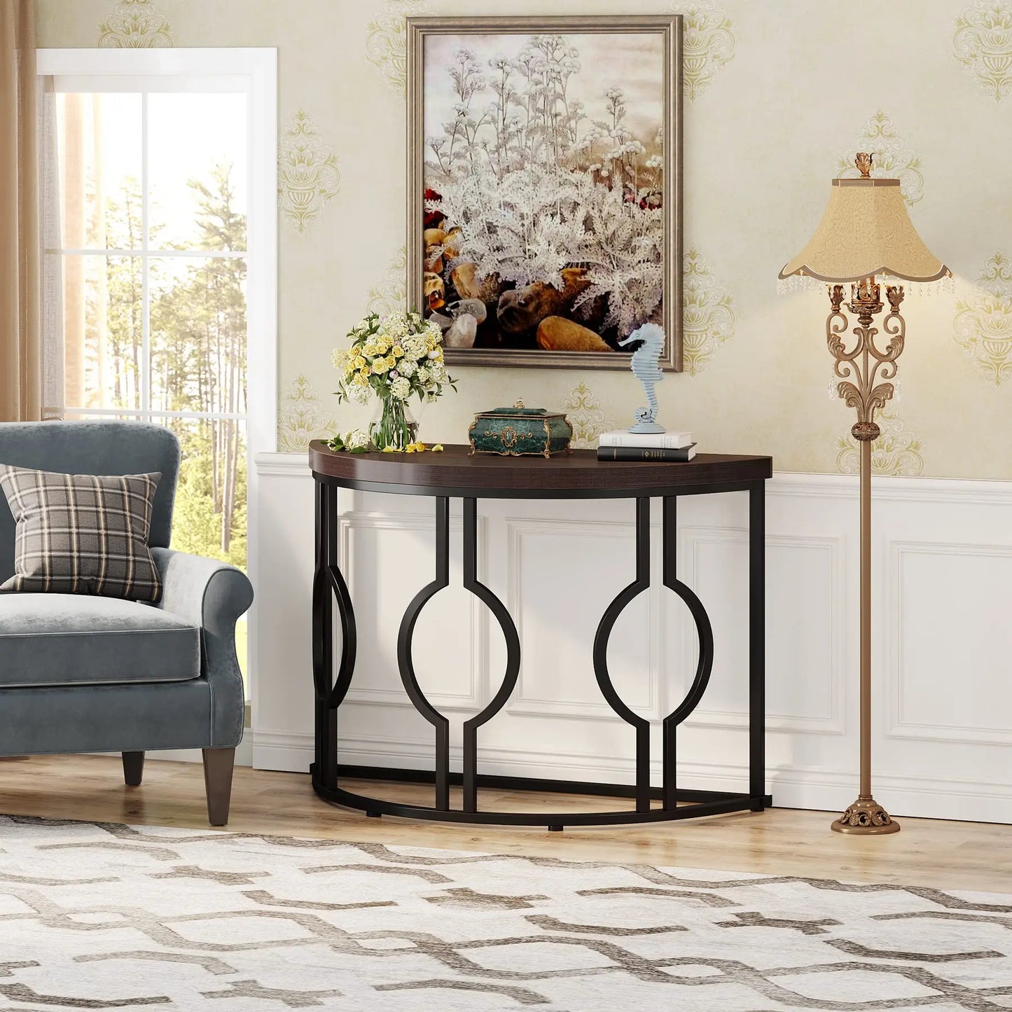 Tribesigns Half Moon Console Table