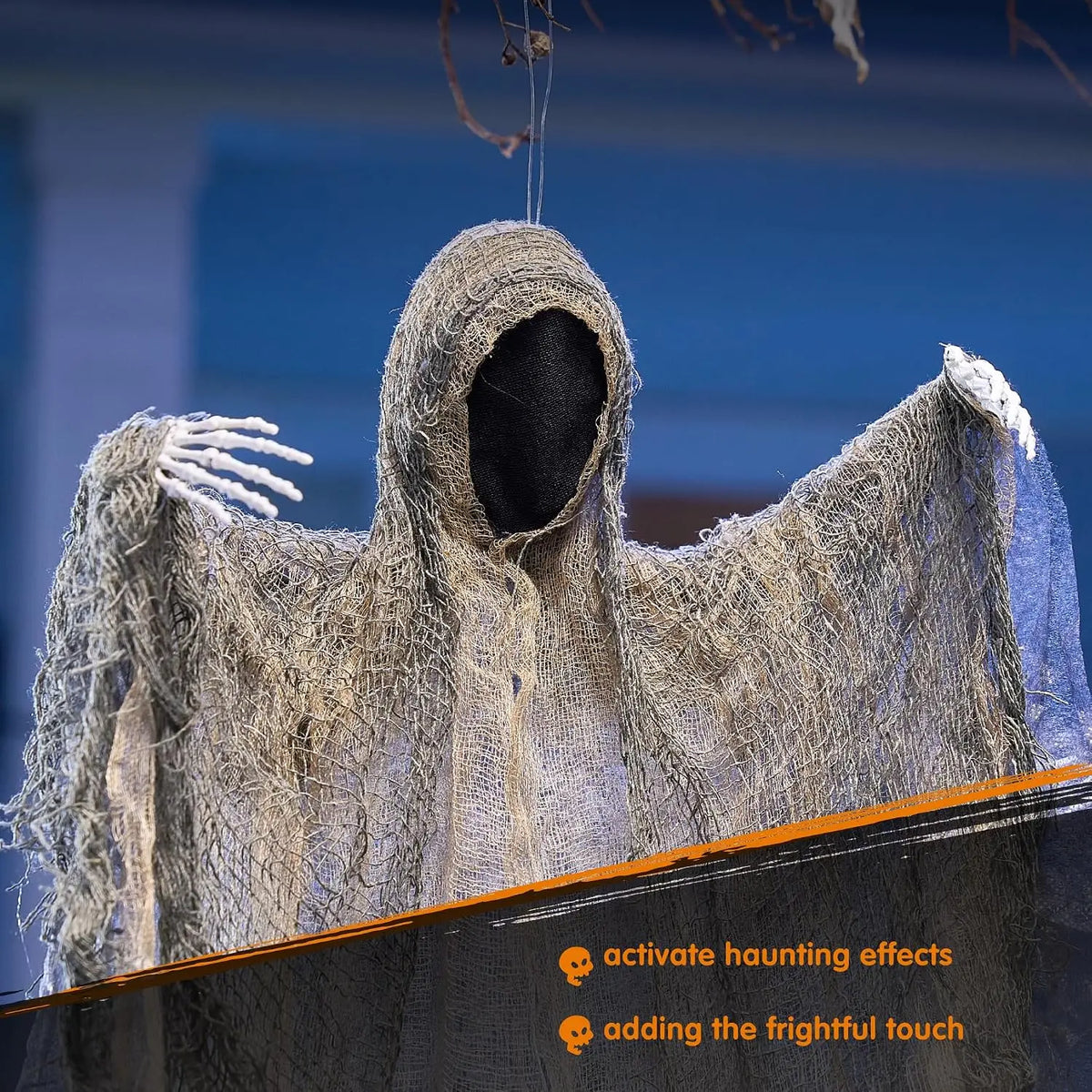 Halloween Hanging Faceless Ghost Decorations for Outdoor Yard Parties
