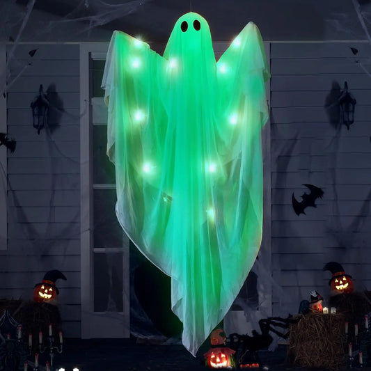 Halloween Hanging Light Up Ghost Decoration With Eerie Glow