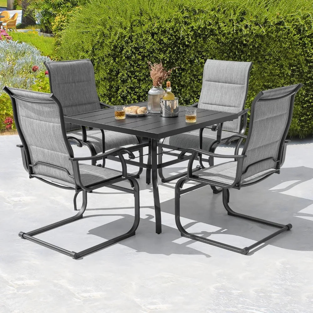 NBVCX All-Weather Patio Dining Set With Umbrella Table