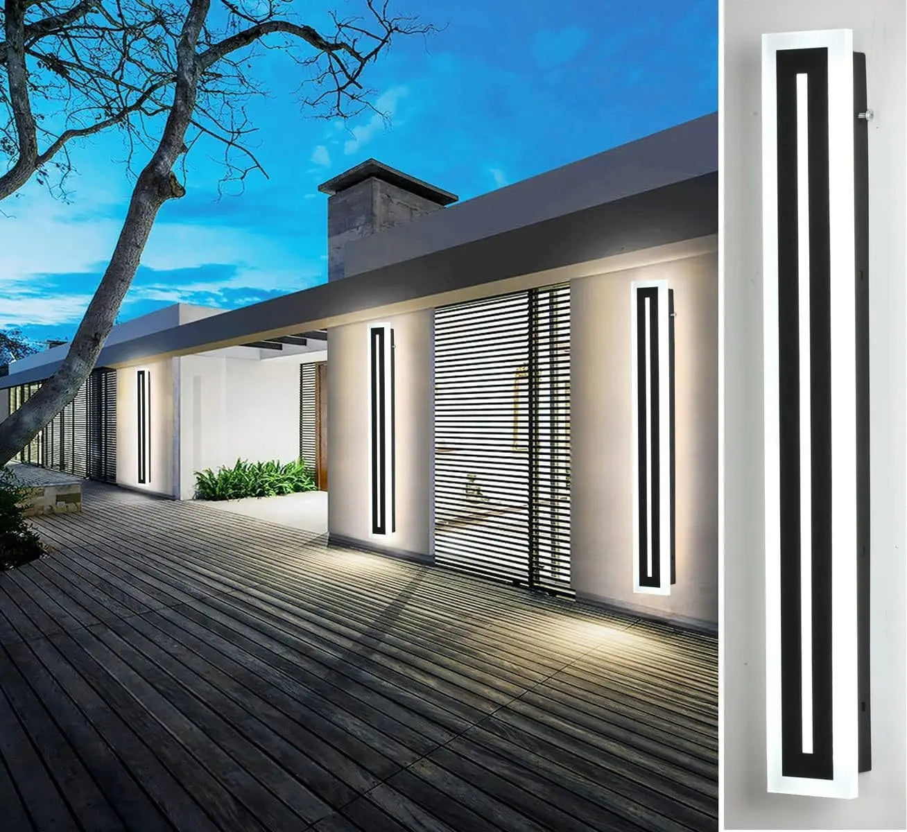 Modern Outdoor LED Wall Sconce Fixture with Frosted Acrylic