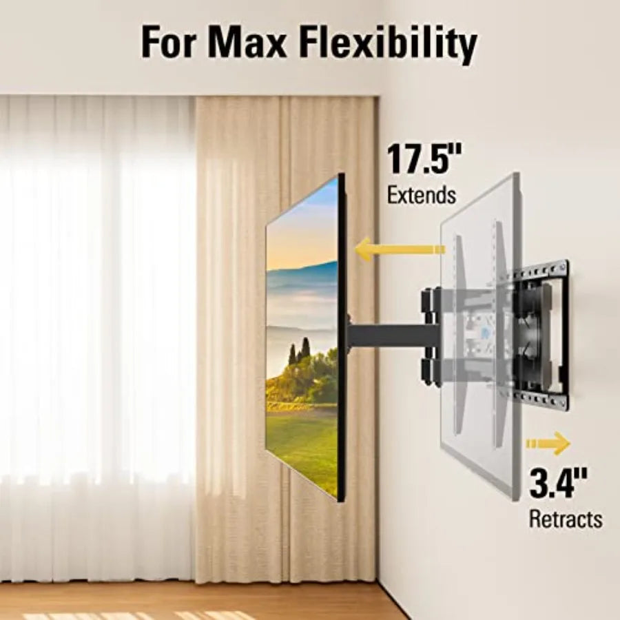 Full Motion TV Wall Mount With Swivel Tilt Articulating Arms