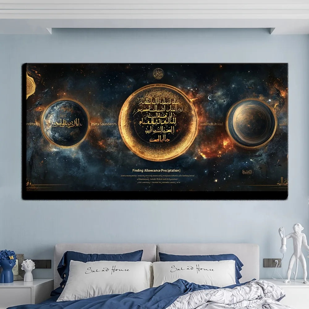 Islamic Calligraphy Canvas Wall Art Framed Religious Painting