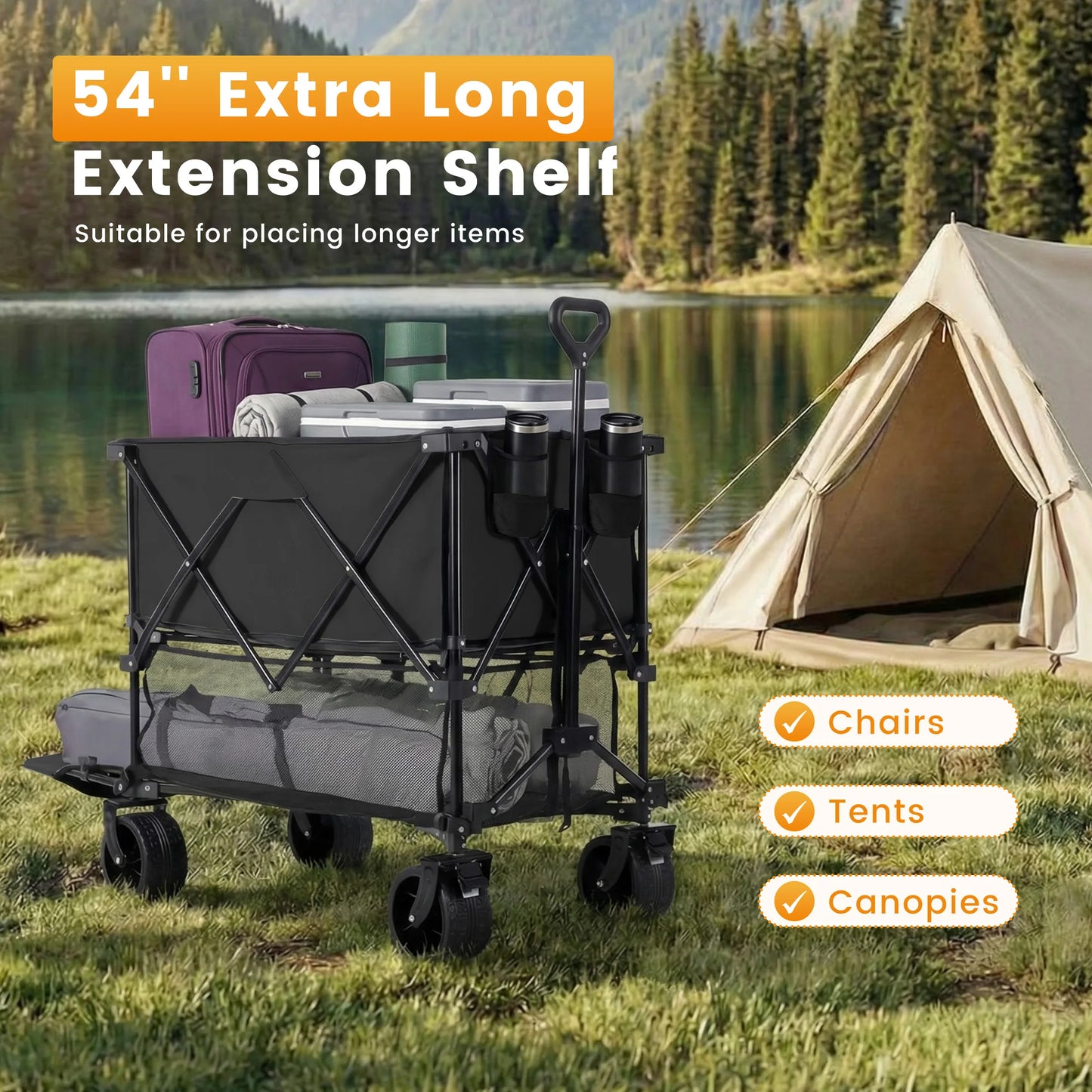 JHK Outdoor Double Decker Wagon Cart