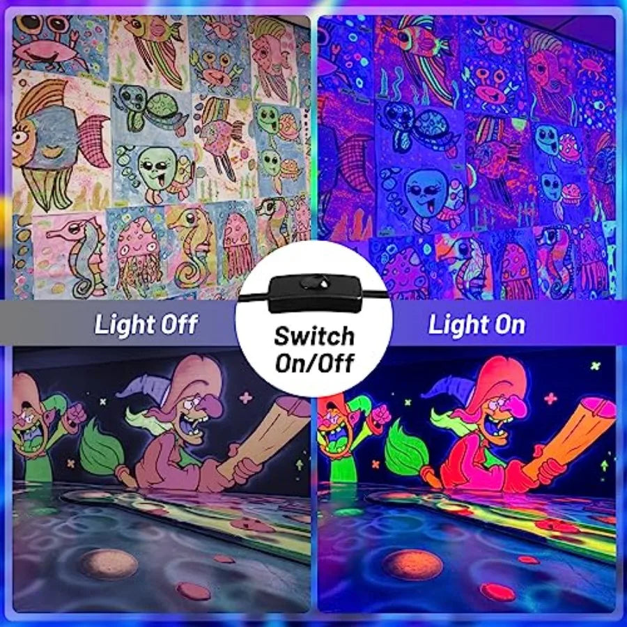 LED Blacklight for Halloween Parties, Neon Events and Body Paint