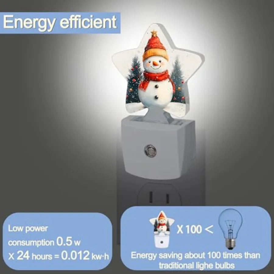 Dusk To Dawn Winter Tree Star Plug In Nightlight Sensor