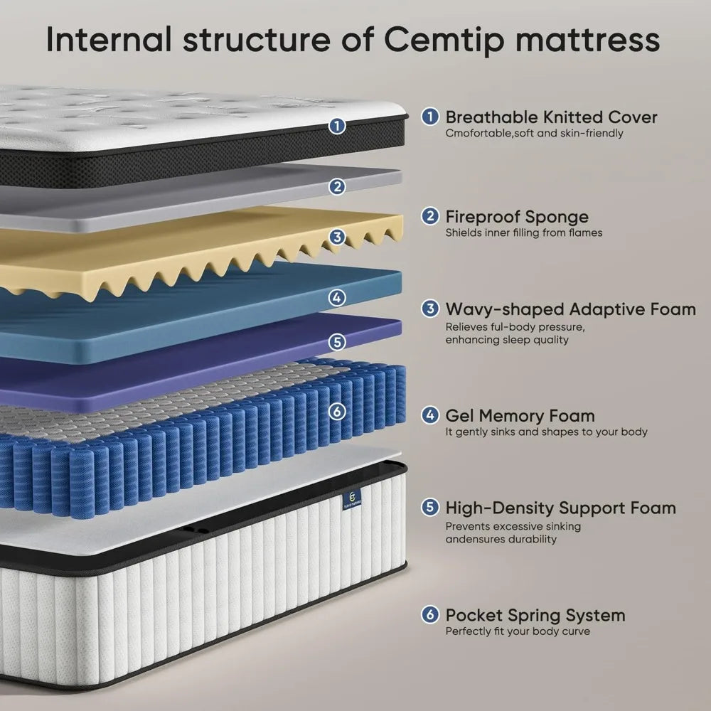 XIAOLANG Hybrid Mattress In A Box Memory Foam Pocket Springs