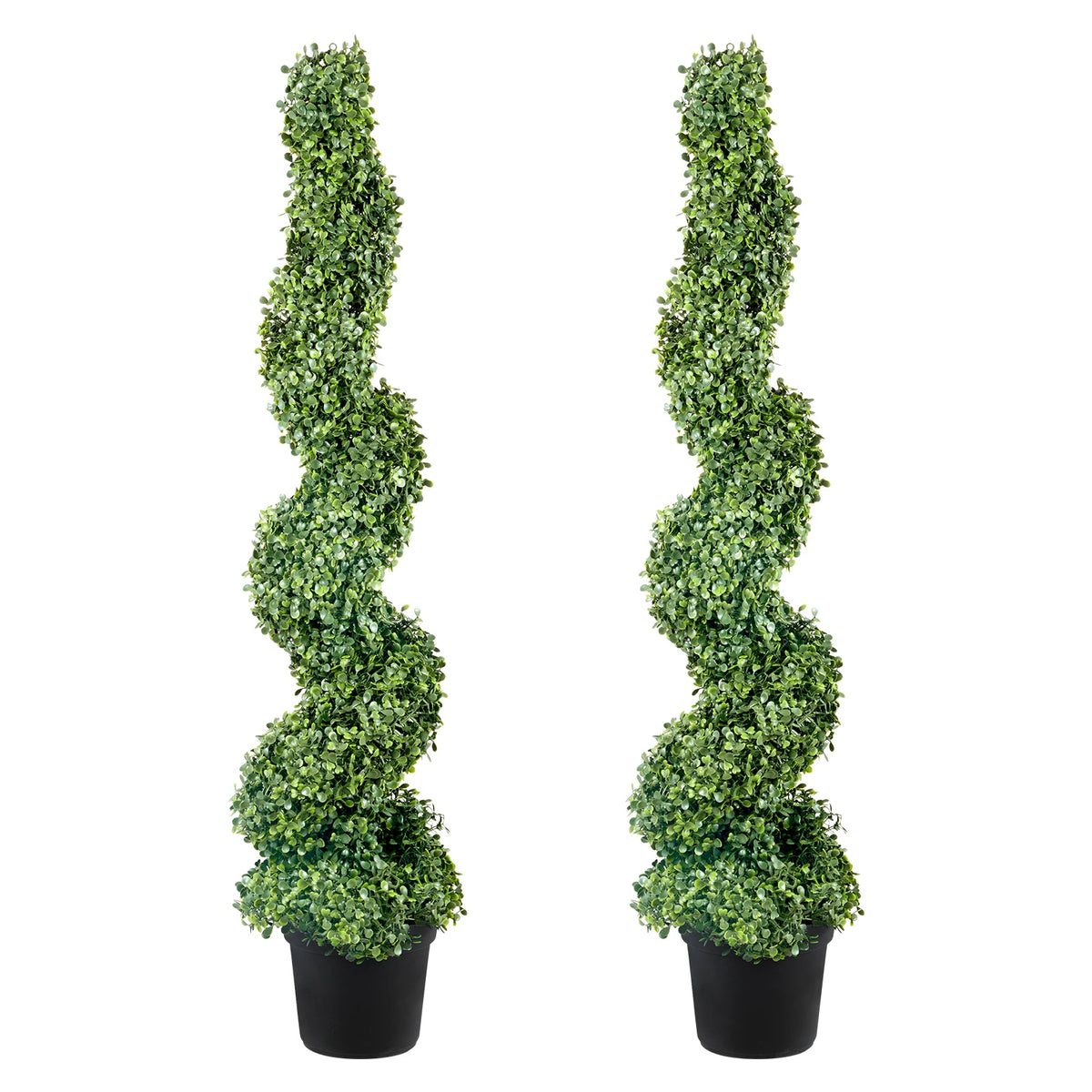 SucceBuy Artificial Boxwood Spiral Topiary Tree Outdoor Decorative Plant