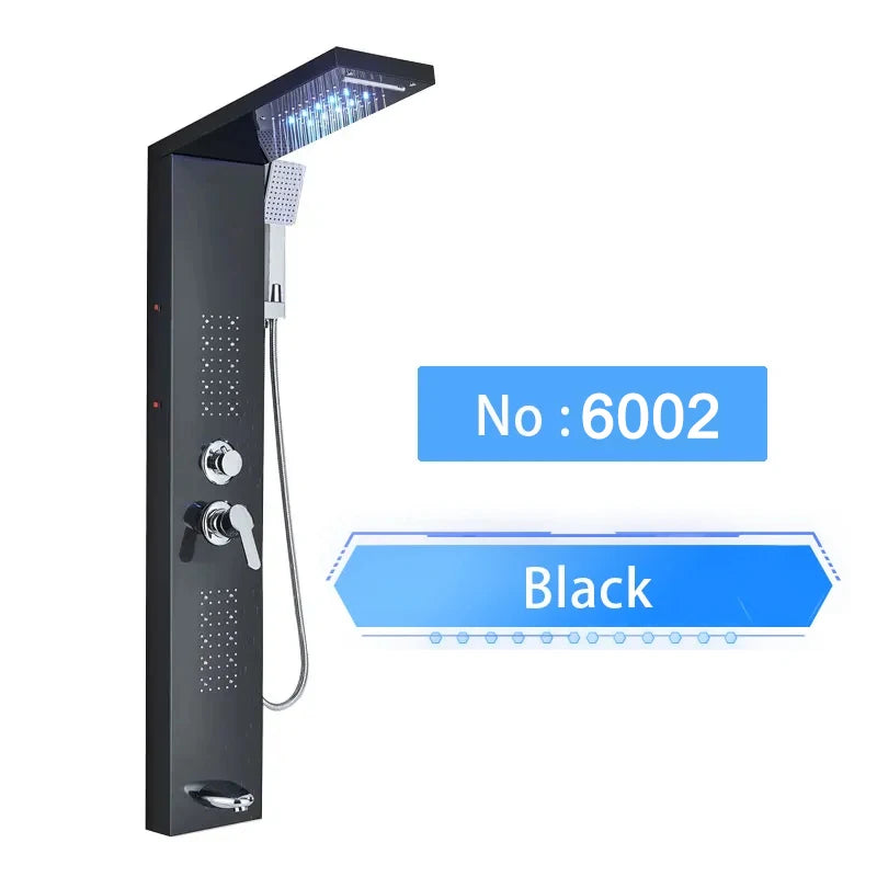 Shinesia LED Shower Panel With Waterfall Rainfall And Massage Jets