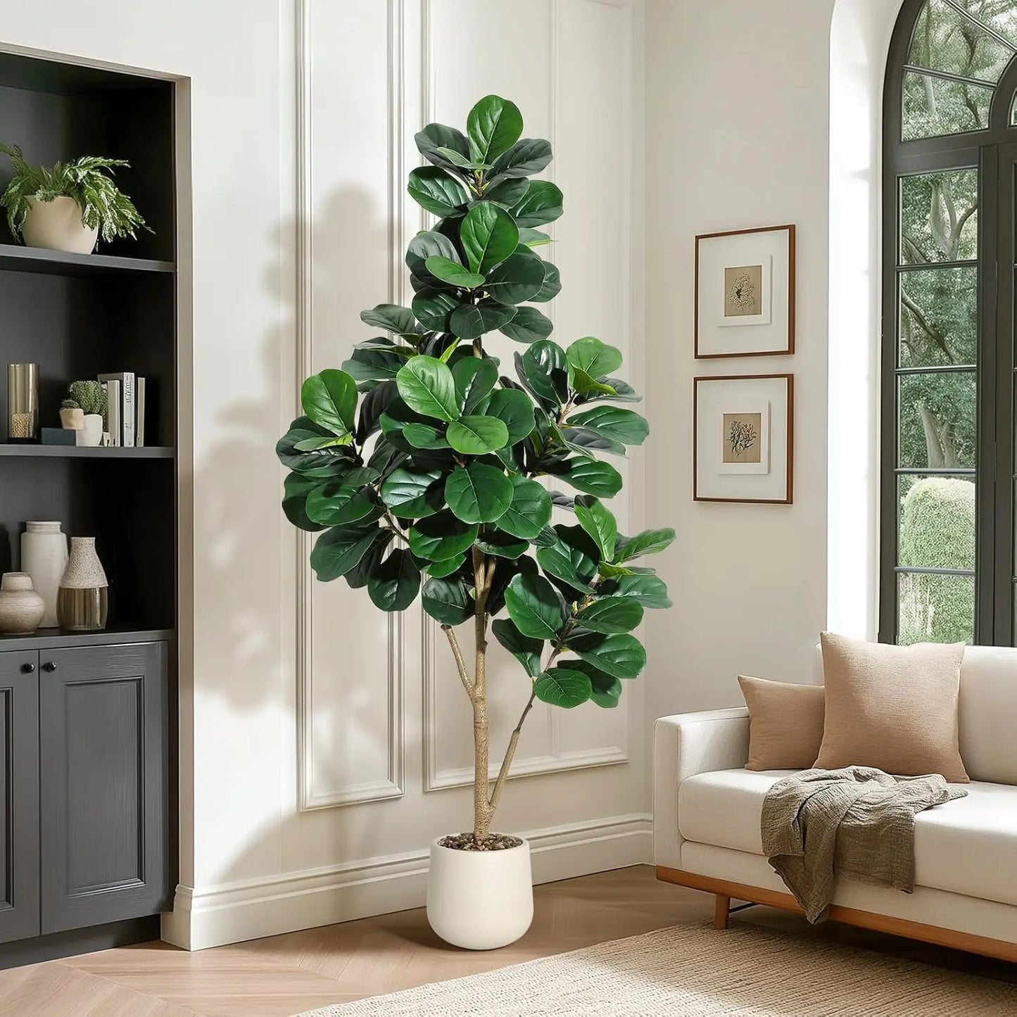 HiMISS Fiddle Leaf Fig Tree Artificial Realistic Planter
