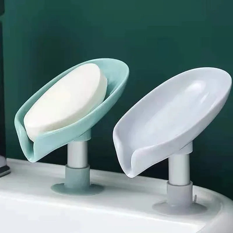 Leaf Shape Self Draining Soap Holder With Suction Cup