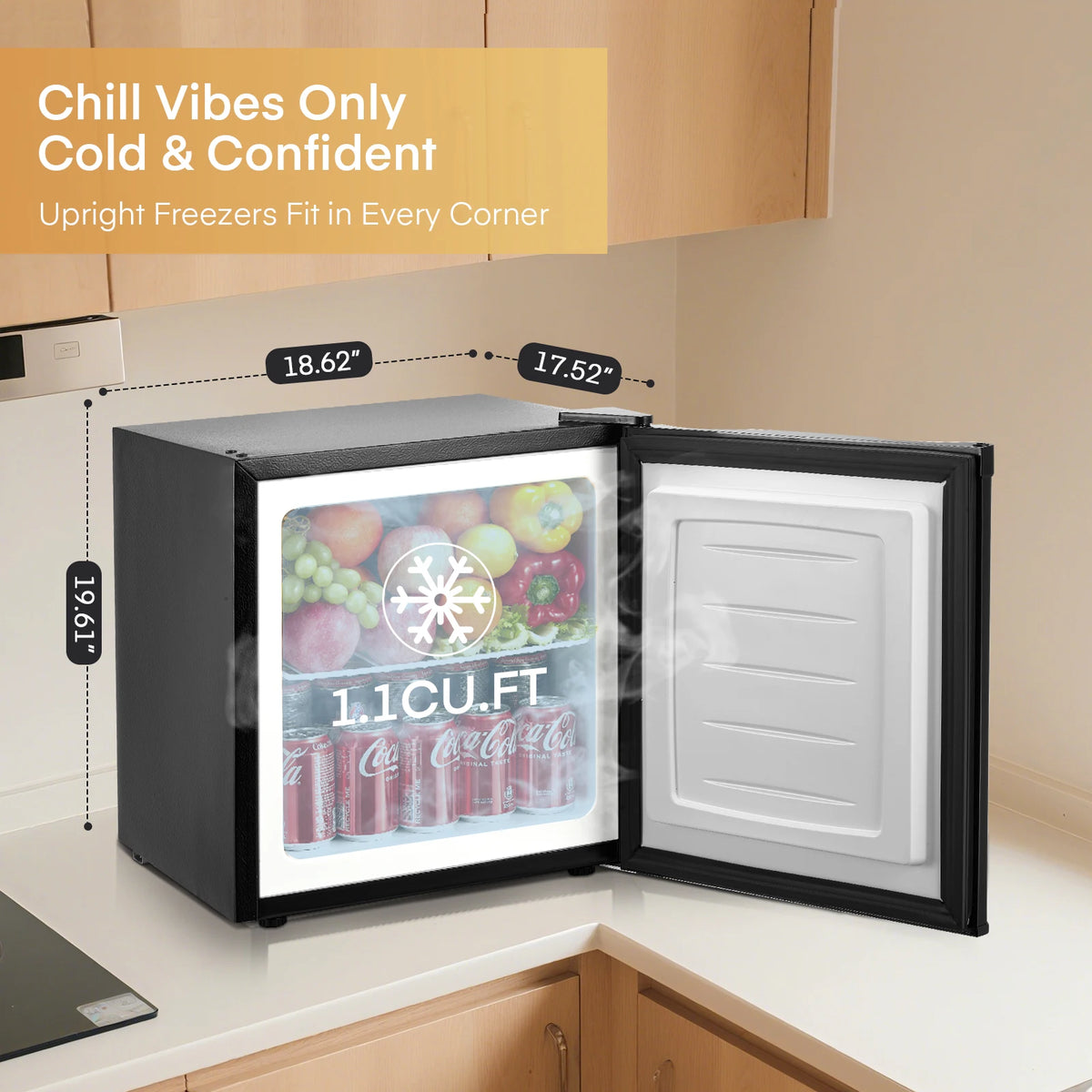 Compact Upright Mini Freezer With Adjustable Temperature Settings