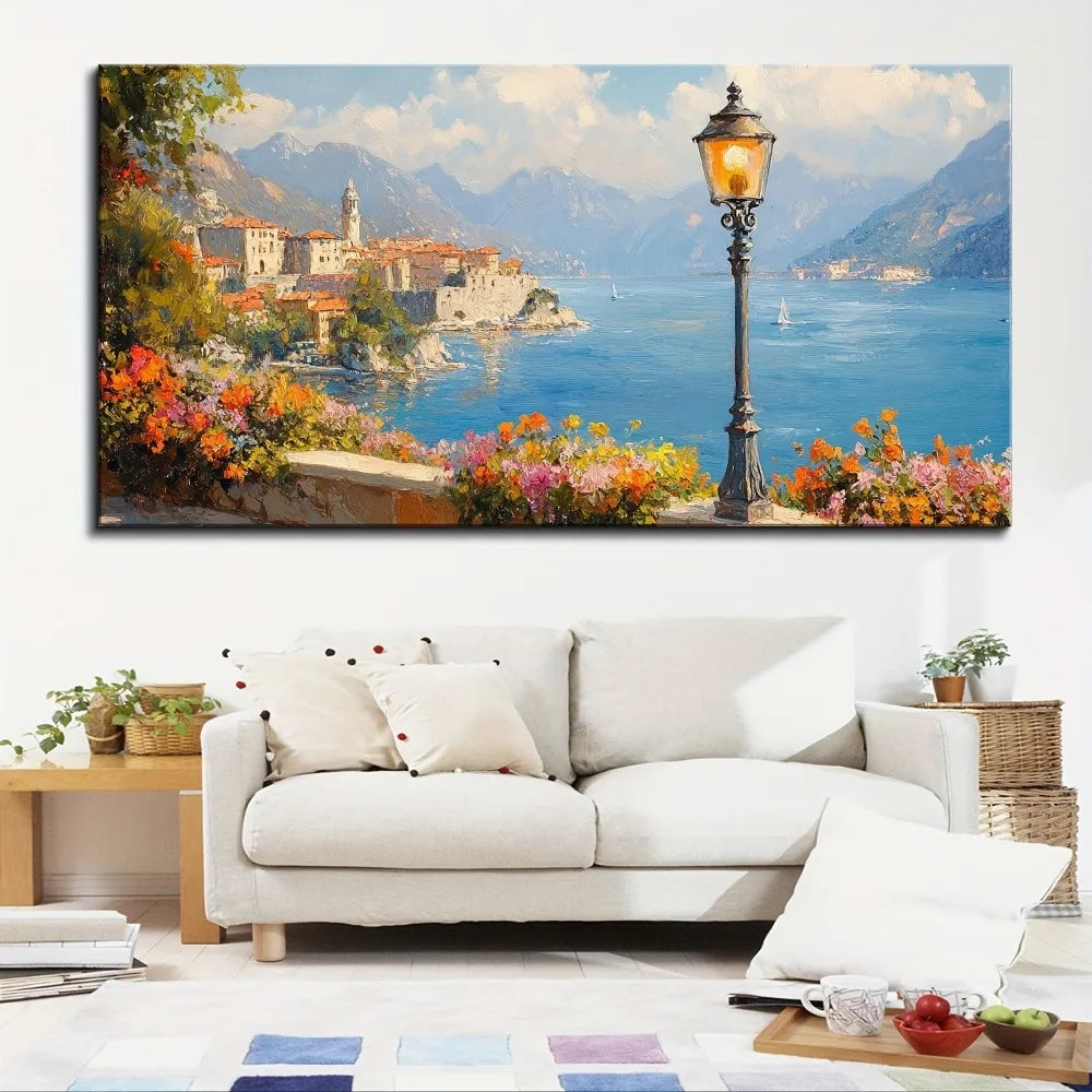 Coastal Ocean Sailboat Wall Art In Pine Wood Frame