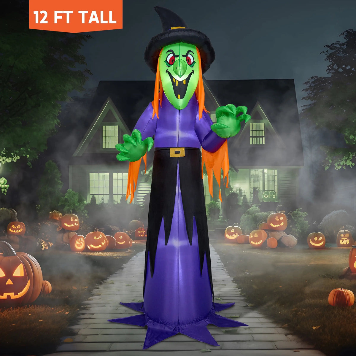 Joyfy Giant Grim Reaper Inflatable Led Halloween Outdoor Yard Decoration