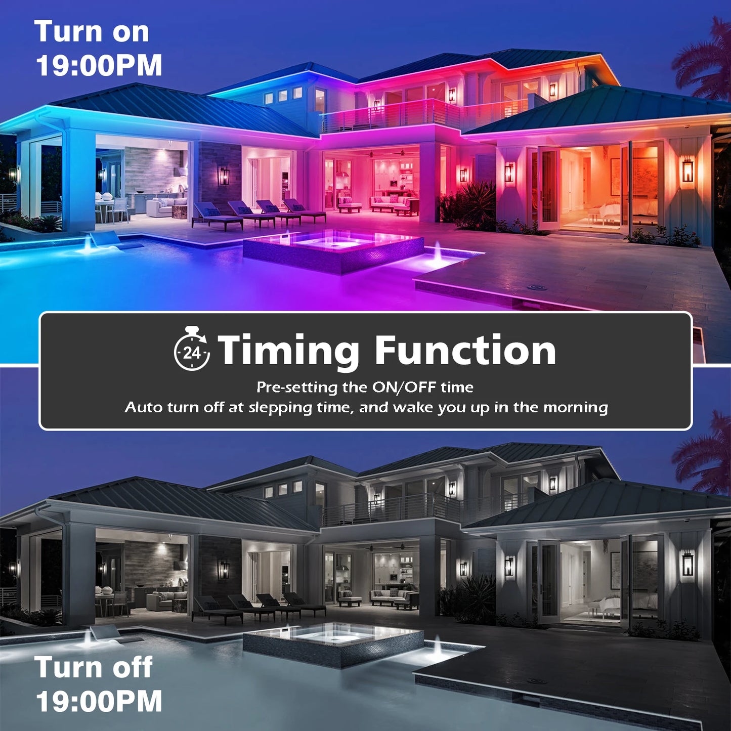 AILBTON Outdoor IP65 RGB LED Strip Lights With App Control
