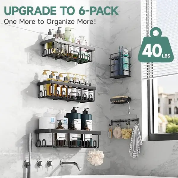 Rustproof No Drill Shower Caddy Bathroom Organizer Shelves