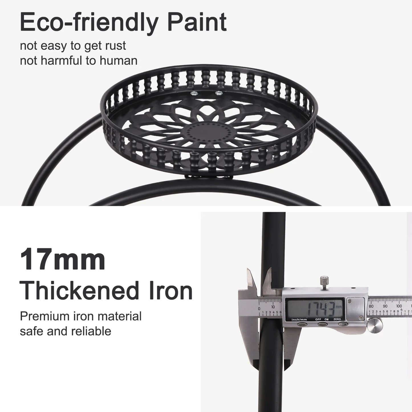 Metal 6-Tier Plant Stand With Wheels For Balcony Outdoor