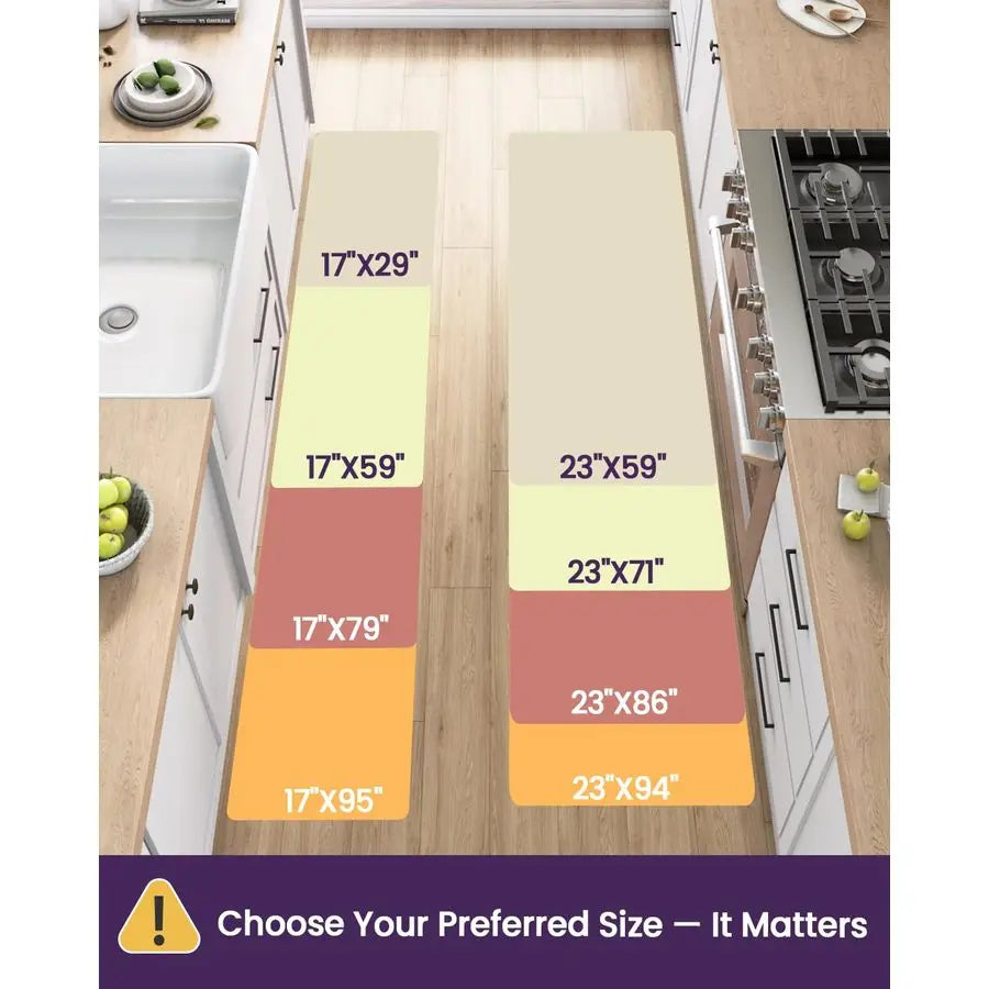 Waterproof Kitchen Anti Fatigue Mats 17x29 17x59 Cushioned Memory Foam Floor Runner Rug