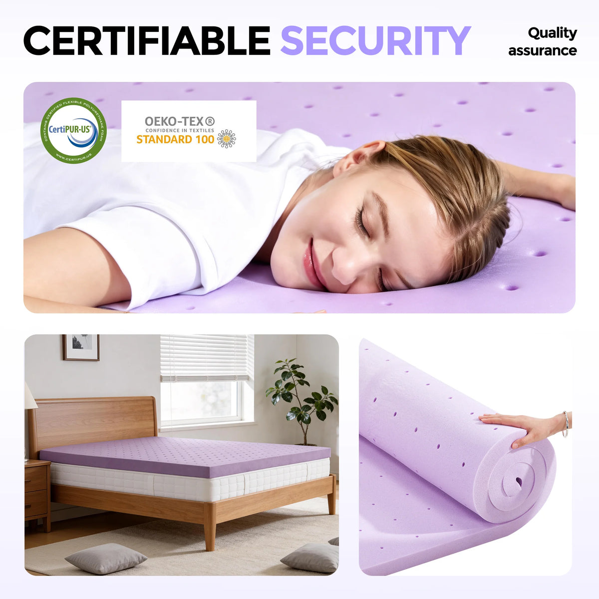 MCQ Cooling Gel Memory Foam Mattress Topper For Bedroom