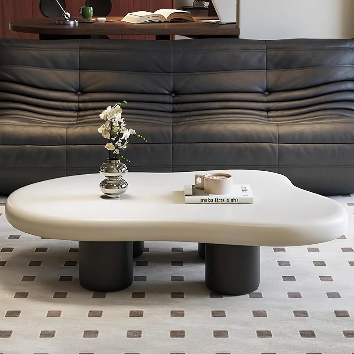Minimalist Modern Walnut Wood Coffee Table For Living Room