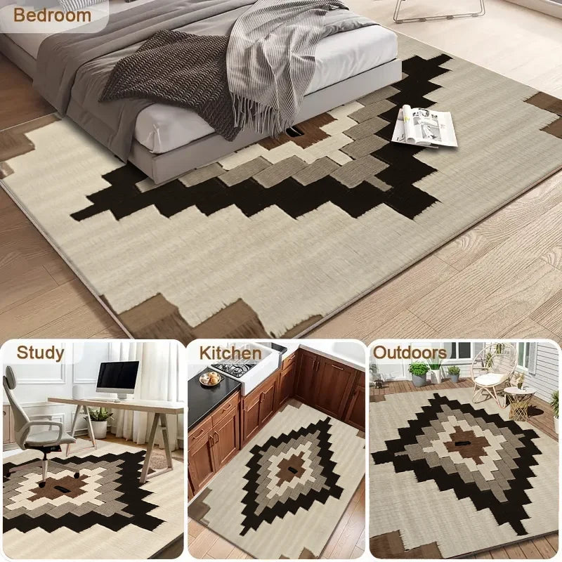 VIKAMA Moroccan Geometry Modern Area Rug For Living Room