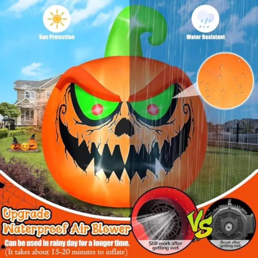 SHXI Halloween Inflatable Pumpkin Outdoor Decor With LED Lights