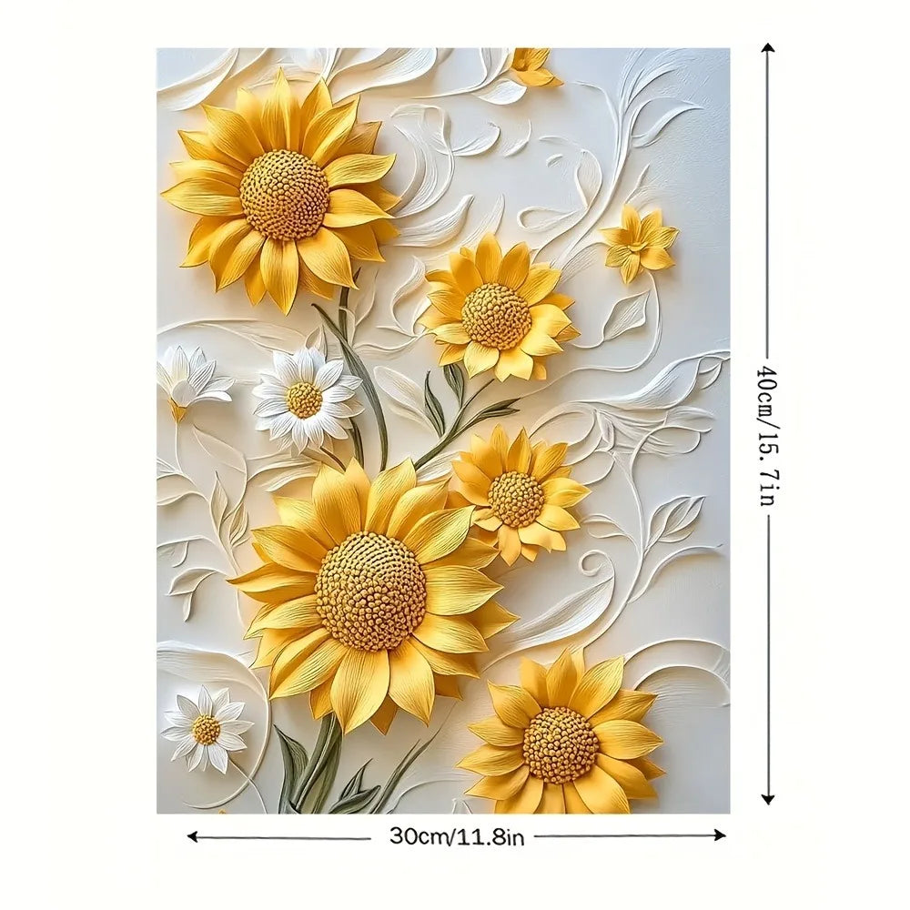 Sunflower Canvas Art With Wood Frame