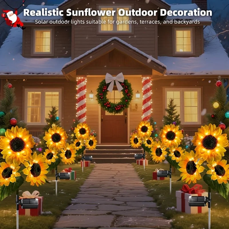 Solar Powered Sunflower LED Garden Decor for Outdoor Pathways