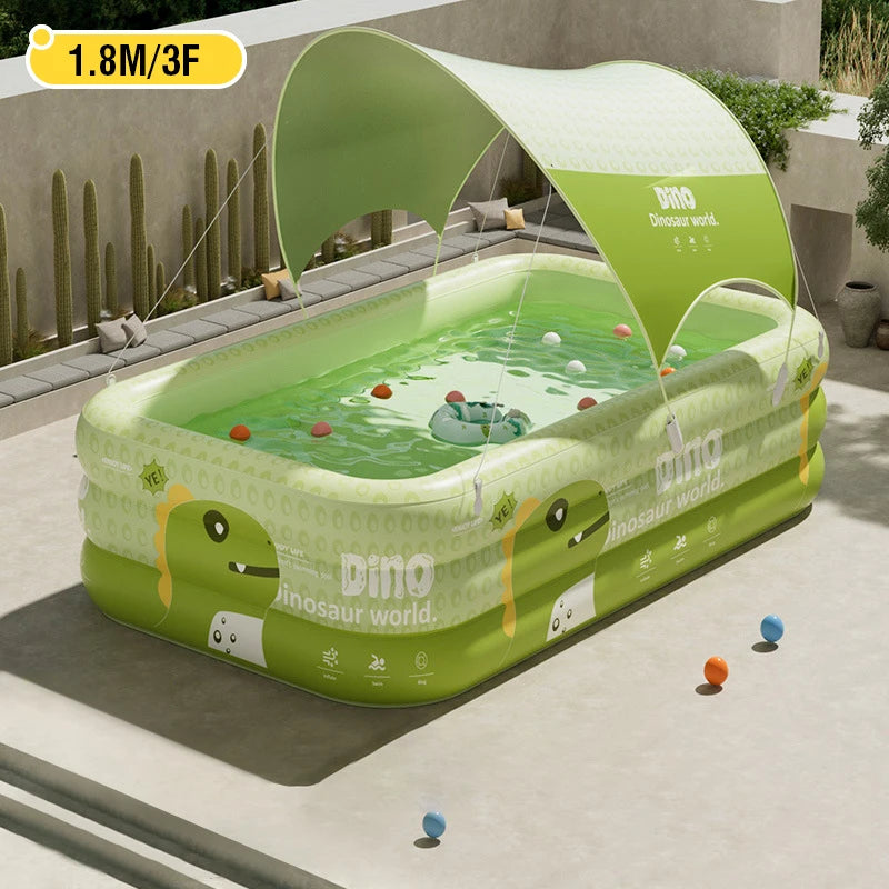 Inflatable Family Pool For Outdoor Use