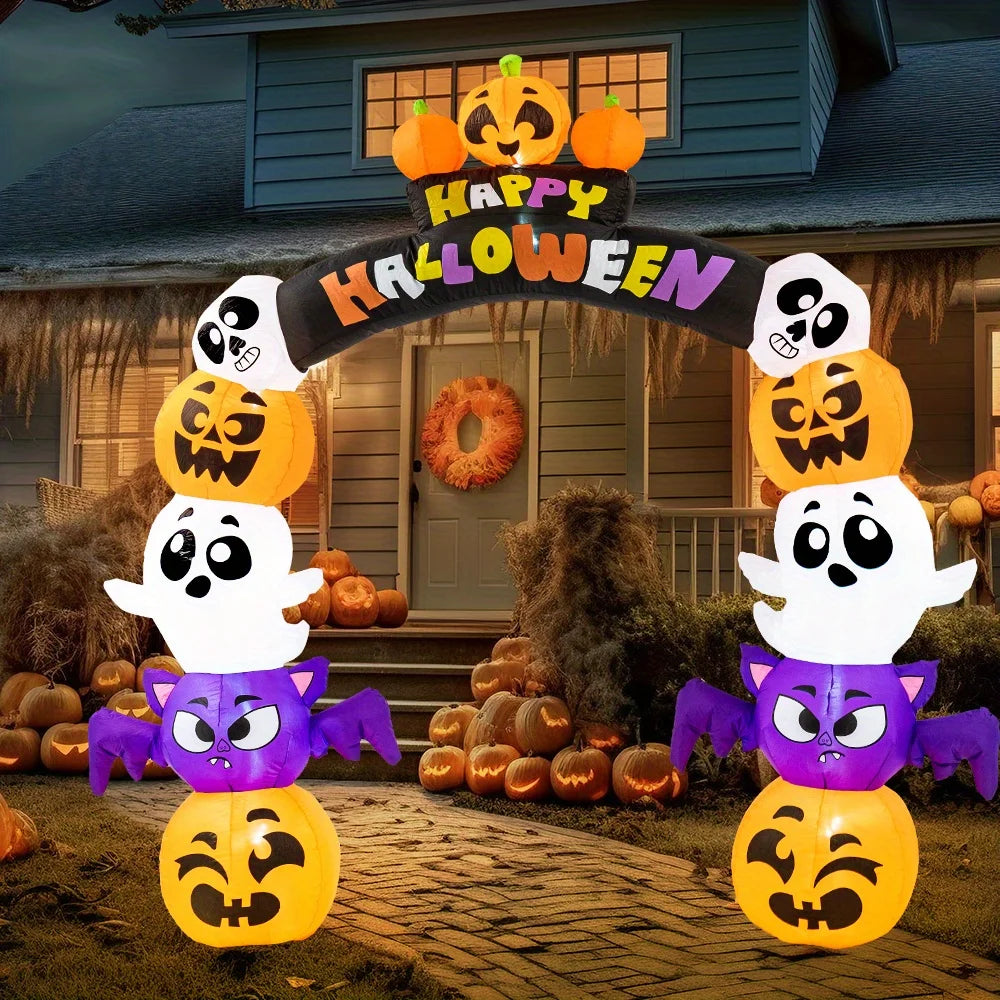 Halloween Pumpkin Archway Inflatable Outdoor Yard Decoration With LED Lights