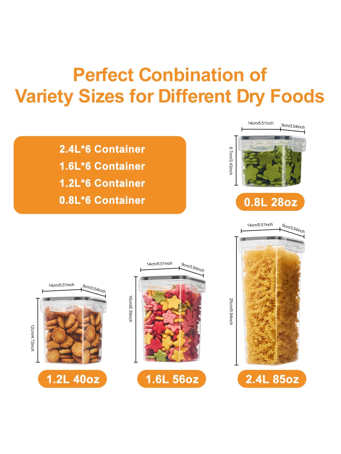 Airtight Food Storage Containers Set With Labels For Flour Coffee Beans Spices