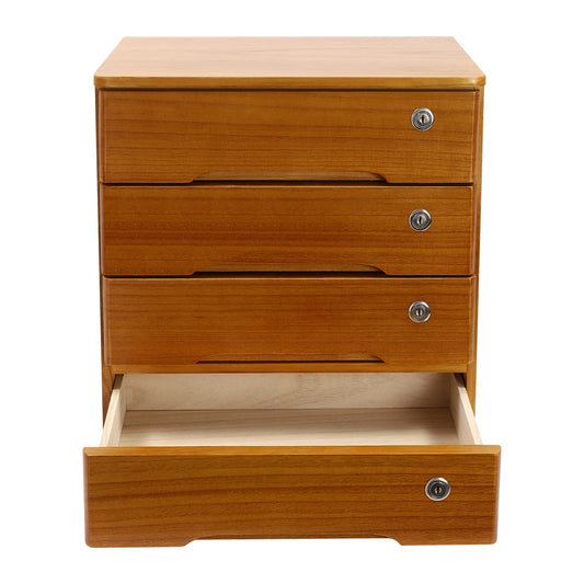 Bymaocar Wooden Desktop Storage Cabinet With Lockable Drawers