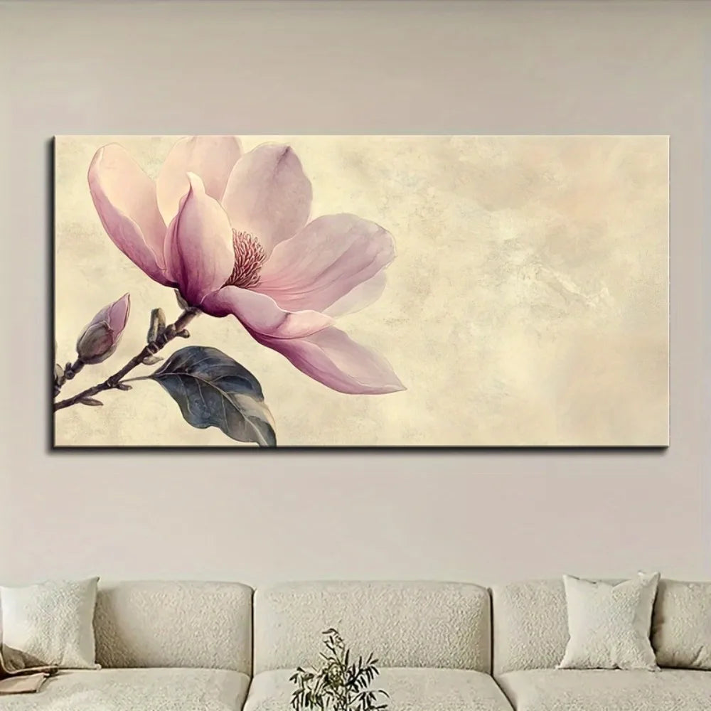 Natural Landscape Retro Oil Painting With Pine Wood Frame
