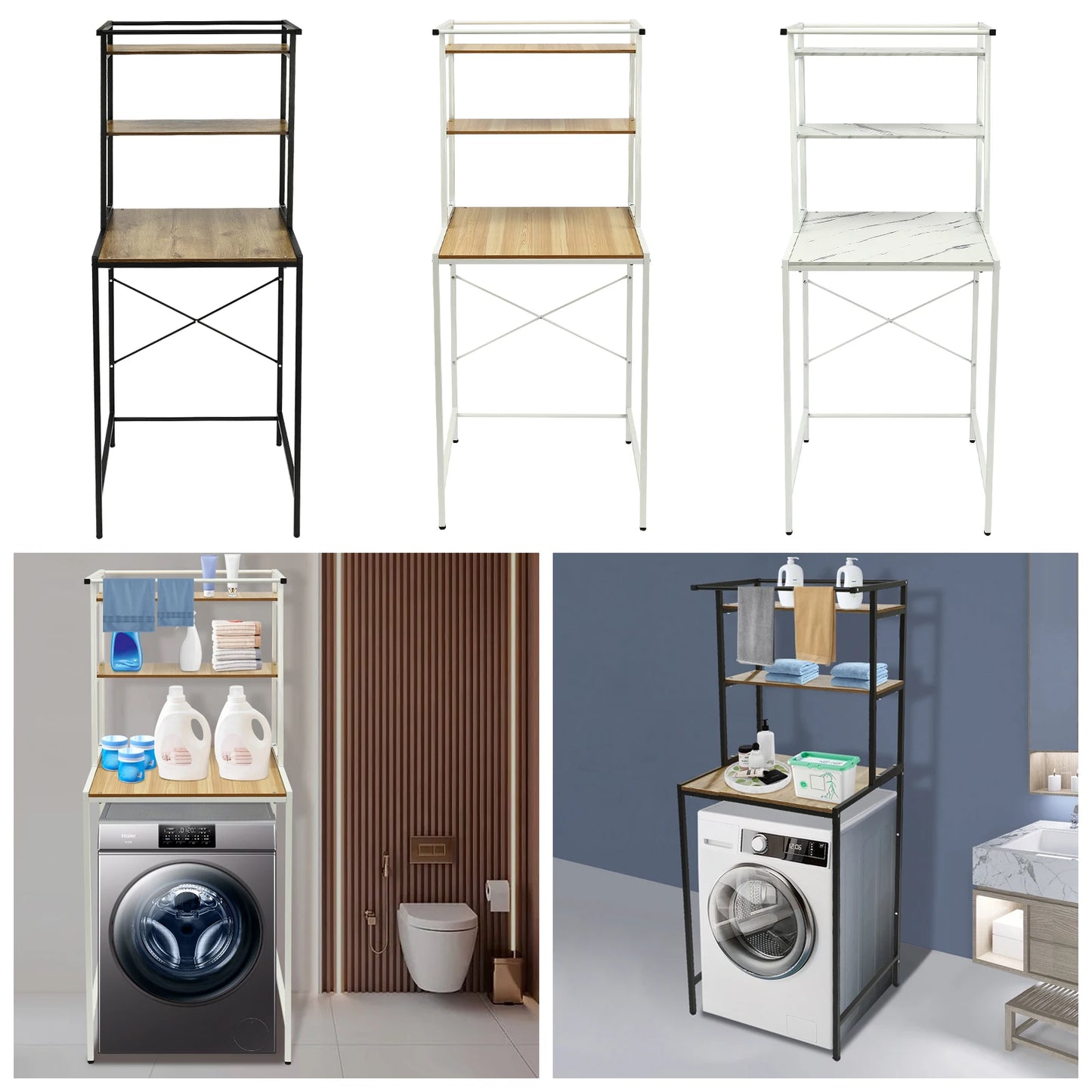 3 Tier Washer and Dryer Storage Shelf Washing Machine Shelf Toilet Shelf Over Washing Machine Toilet Washing Machine Cabinet